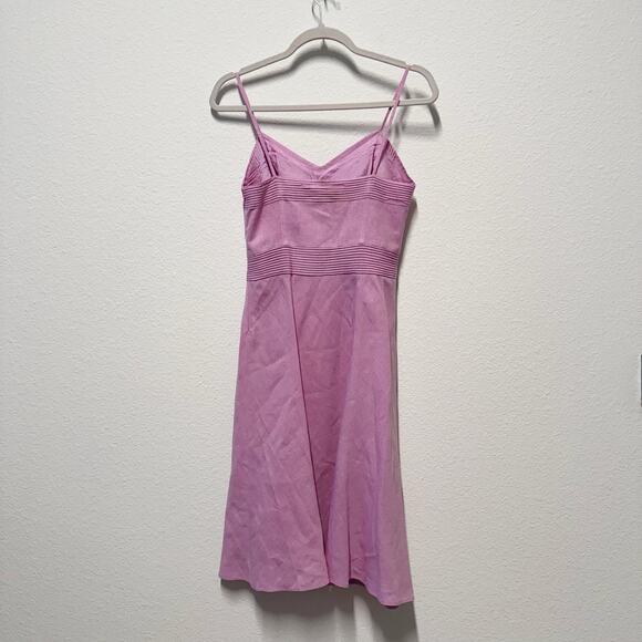 Ann Taylor LOFT Linen Blend Pink Fit & Flare Dress Size 0 Spaghetti Strap - Picture 3 of 6